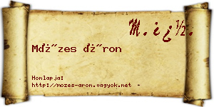 Mózes Áron névjegykártya